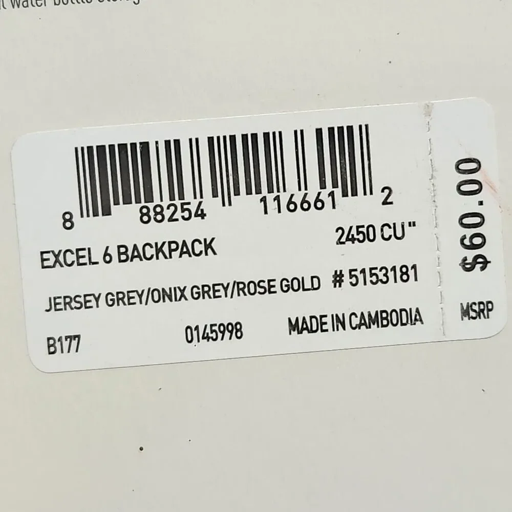 Adidas Excel 6 Backpack Gray Rose Gold Color Laptop Storage Comfortable Straps
